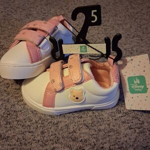 Disney Pink and White Winnie the Pooh Baby Velcro Sneakers